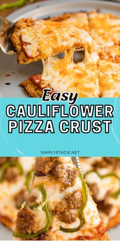 this easy cauliflower pizza crust is the perfect appetizer for any family