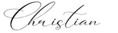 the word christian written in cursive writing