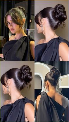 Coque bun stick lambido hair cabelo penteado franciny Fancy Up Do Hairstyles, Bridal High Bun Hairstyles, Bun With Hair Sticking Out, Updo Bun Hairstyles, High Neck Dress Hair, Hairstyles For Backless Dress, Bun Stick, Event Hair, Scrub Corpo