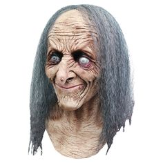 Scary old lady, with withered and wrinkled skin, a cataract-clouded eye, a hooked nose is covered with warts and has long scraggly grey hair. This frightening hag Halloween mask is the perfect addition to your witch or gypsy costume. Full over the head latex mask with hair. Individually hand painted for the most realistic look possible. One size fits most adults.Special Shipping Information: This item ships separately from other items in your order. Imported. Hooked Nose, Makeup Zombie, Mascaras Halloween, Old Hag, Halloween Costume Mask, Horror Masks, Mask Costume, Halloween Tattoo, Wrinkled Skin