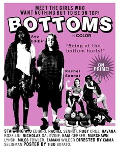 a poster for the show bottoms in color with two women standing next to each other