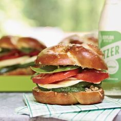 a close up of a sandwich on a table