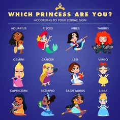 which princess are you? according to your zodiac sign