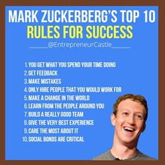 mark zuckerberg's top 10 rules for success @ interprercuitacle