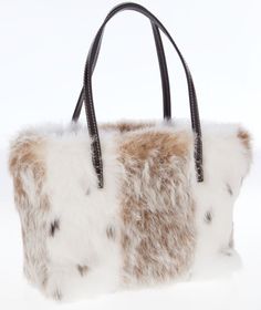 Fendi White and Brown Rabbit Fur Tote Bag. Fur Tote Bag, Fendi Fur, Winter Bag, Tote Bag Luxury, Brown Rabbit, Winter Bags