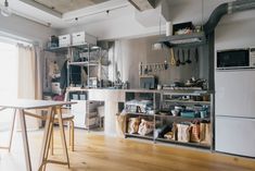 the kitchen is clean and ready to be used as a dining room or office space