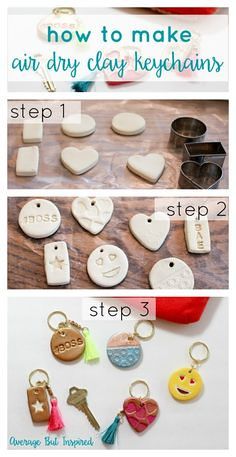 how to make air dry clay keychains with step - by - step instructions