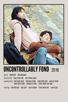 the poster for uncontrollably fondd shows two young people sitting next to each other