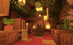 a very nice looking room with some lights on the ceiling and plants growing in it