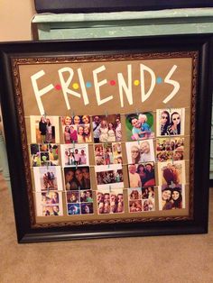 a collage of pictures with the words friends written on them in white letters and surrounded by photos