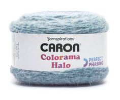 yarn ball in blue and white with the words'colorama halo'on it