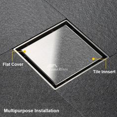 the diagram shows how to install a square floor drain in an area that looks like it has