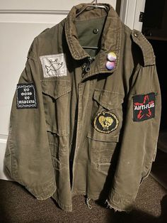 Punk Jacket, Alluka Zoldyck, Battle Jacket, Now Or Never, Military Coat, Army Jacket, Patches Jacket, Vintage Military