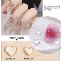 Item Type: Rhinestone & Decoration Use: Manicure Tools Materials: Resin Color: Transparent Package Included: 100pcs Nail Jewelry Due to the light and screen setting difference, the item's color may be slightly different from the pictures. Please allow slight dimension difference due to different manual measurement. Douyin Heart Nails, Korean Nails Charms, Korean 3d Jelly Nails, Resin Nail Charms, Clear Heart Nail Charms, Nail Conditions, Nail Art Jewelry, Transparent Nails, Heart Nail Art