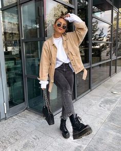 California Style Outfits Fall, Free People Fall Outfits 2023, Taupe Corduroy Jacket Outfit, Cute Rainy Date Outfits, Outfits For Venice Italy Fall, Neutral Edgy Outfits, 57 Degree Weather Outfit Winter, Fall Outdoor Event Outfit, Utility Jackets For Women