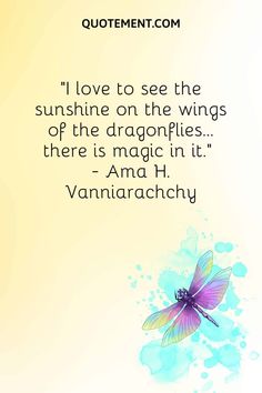 a purple butterfly flying in the sky next to a quote