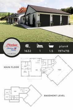 the floor plan for this two story home is shown in black and white, with an attached