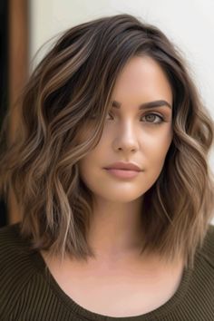 Medium Thick Haircut Shoulder Length, Trendy Hair Colors For Brunettes Short Hairstyles, Light Brown Balayage For Fair Skin, Medium Length Hairstyles Thick Hair, Shoulder Length Hair Widows Peak, Medium Length Easy Haircuts, Easy To Maintain Shoulder Length Hair, Brunette Above Shoulder Length Hair, Wedding Lob Hairstyles