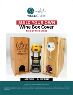 the wine box cover is open to show it's inside and outside, with instructions on how to use it