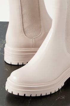 Beige Chester stretch-knit Chelsea boots | GIANVITO ROSSI | NET-A-PORTER Cream Stone, Rossi Shoes, Slip Skirts, Shoes Boots Ankle, Black Friday Promotions, Leather Chelsea Boots, Gianvito Rossi, Chester