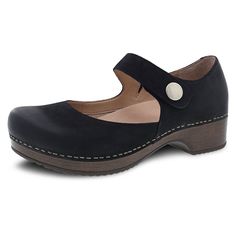 PRICES MAY VARY. SIMPLE STYLE: Our Beatrice Mary Jane offers classic style with our patented stapled construction; from casual to dressy, these versatile women's Mary Jane clogs have you covered, comfortably. QUALITY CONSTRUCTION: These versatile shoes are made with premium leather uppers, and leather and soft textile linings; the shoes include a instep strap with hook and loop closure and a button detail. MEMORY FOAM: Leather covered dual-density EVA footbed with memory foam for cushioning and Clown Shoes, Mary Jane Clogs, Versatile Shoes, Womens Mary Janes, Dansko Shoes, Black Leather Shoes, Leather Clogs, Crazy Shoes, Womens Clogs