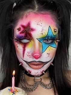 Happy Face Makeup, Neon Clown Makeup Halloween, Sfx Clown Makeup Gore, Tiktok Clown Makeup, Goth Clown Makeup Halloween, Halloween Makeup Looks 2022, Sfx Clown Makeup