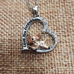 Just In Time For Hunting Season.. Super Cute Baby Deer Necklace For That Little Hunter. "Love You Forever" On The Charm Deer Necklace, Kids Accessories Jewelry, Hunting Season, Baby Deer, Love You Forever, Kids Accessories, Things To Buy, Silver Gold, Deer