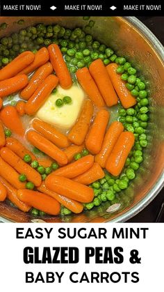 there are carrots and peas in the pot