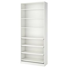 an empty white bookcase on a white background