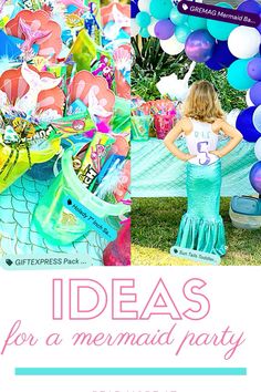 a mermaid themed birthday party with balloons and decorations