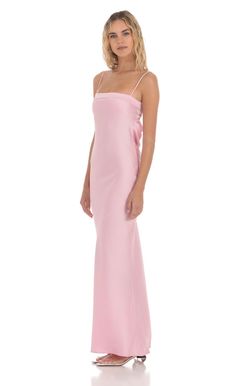 Baby Pink Bridesmaid Dresses Silk, Pink Formal Dresses Long Evening Gowns, Guest Wedding Dress Spring, Elegant Prom Dresses Pink, Baby Pink Formal Dresses, Satin Pink Prom Dress, Simple Pink Prom Dress, Baby Pink Maxi Dress, House Of Cb Pink Dress