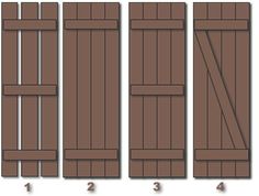 the side view of a wooden fence with four sections cut out and labeled in three different ways