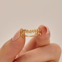 14k 10k 18k Real Solid Gold Vine Leaf Laurel Wreath Dainty Stacking Ring is available in Yellow, White, and Rose Gold. With its timeless design and meaningful symbolism, this ring serves as a constant reminder of the love that continues to grow stronger every day. It's a testament to the commitment you've made and the promises you hold dear. The ring can be made with yellow, rose, or white gold, please choose your size from the dropdown menu options above. 𝐑𝐢𝐧𝐠 𝐃𝐞𝐭𝐚𝐢𝐥𝐬 ❥ Solid gold, a Yellow Gold Open Flower Ring For Wedding, Wedding Jewelry With 14k Stamping In Open Ring Shape, 14k Gold Flower Toe Ring For Wedding, 14k Stamped Open Ring For Wedding, Stamped 14k Open Ring For Wedding, Adjustable 14k Gold Flower Ring For Wedding, 14k Stamped Flower Ring For Wedding, Adjustable Yellow Gold Flower Ring For Wedding, Yellow Gold Flower Ring Stamped 14k For Wedding