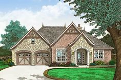 this is an artist's rendering of these european homeplans in the country style