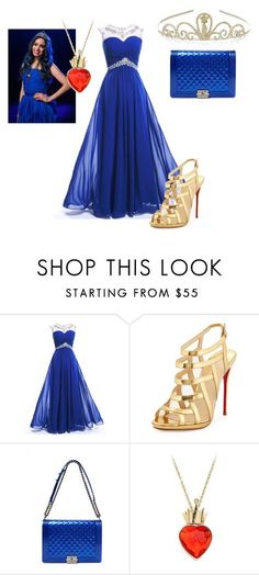 Evie Dress Descendants, Descendants Evie Party Ideas, Stretch Leather Shoes, Disney Prom, Long Chiffon Dress