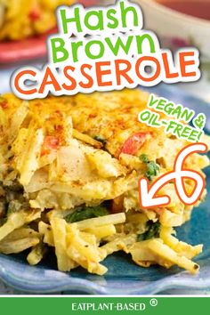 the cover of hash brown casserole is shown with an image of pasta and vegetables