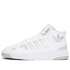 Adidas originals Postup Cozy Wear-Resistant Skate Shoes White H00166 (SNKR/Unisex/Mid Top/Wear-resistant) Adidas High-top Sneakers With Round Toe, Adidas High-top Sneakers With Cushioned Footbed, Cozy Wear, Mid Top, Shoes White, Skate Shoes