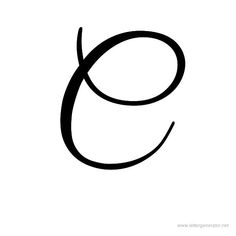 the letter c is made up of black lines on a white background, and it appears to be in cursive font