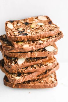 several pieces of bread stacked on top of each other