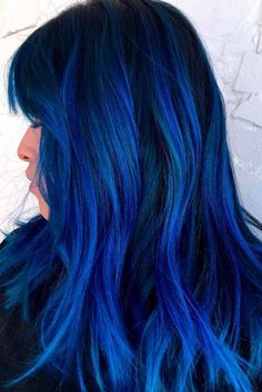 Colored Streaks, Best Ombre Hair, Blue Ombre Hair, Brown Ombre Hair, Vivid Hair Color, Ombré Hair, Bright Hair, Platinum Blonde Hair