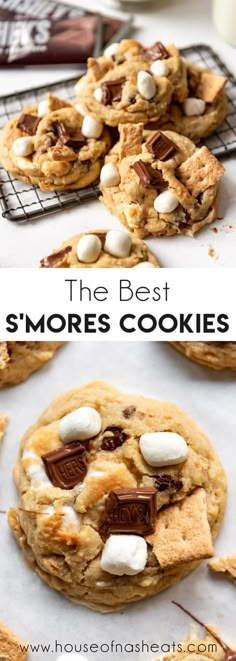 the best s'mores cookies with marshmallows on top