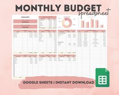 Monthly Budget Spreadsheet Template for Google Sheets, Budget Planner, Financial Planner, Budget Template, Expense Tracker, Savings readingplanner #shiningmomplanners #polyglotplanner💻 Budget Planner Free, Budget Template Free, Wedding Budget Planner, Monthly Budget Spreadsheet, Excel Budget, Financial Budget