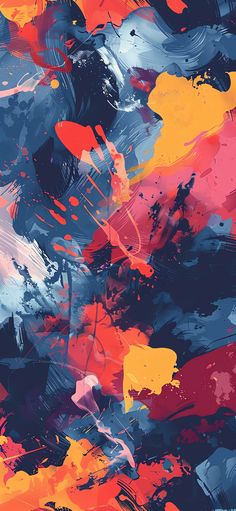 an abstract painting with different colors and shapes