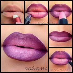 Be creative with your makeup and try out this ombre lip look, from GlamByMeli! Recreate the look using makeup from your favorite brands at Walgreens.com. Ombre Lips Tutorial, Extreme Make-up, Lip Tutorial, Lipstick Tutorial, Nyx Lipstick, Perfect Lipstick, Smink Inspiration