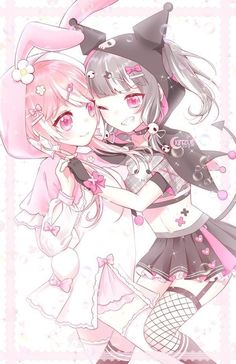 My Melody And Kuromi Anime, My Melody And Kuromi Fanart, Kurumi Y Melody, My Melody And Kuromi Human, My Melody And Kuromi Drawing, Kuromi And My Melody Aesthetic, Kuromi As A Human, My Melody And Kuromi Wallpaper, Kuromi And My Melody Wallpaper