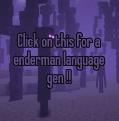 the words click on this for a bohemian language gen are in front of a purple background