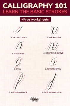 calligraphy 1011 learn the basic strokes and free worksheets for beginners