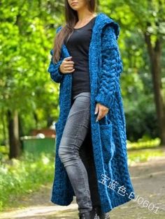 Hooded Solid Knitted Long Cardigan Twist Sweater Coat Hooded Sweater Coat, Pijamas Women, Long Outerwear, Long Sleeve Knitted Cardigan, Outwear Women, Casual Outerwear, Cardigan Long, Long Sweaters Cardigan, Sweater Coat