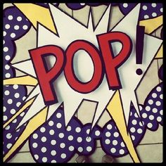 the word pop is written in red and yellow letters