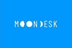 the moondesk logo on a blue background